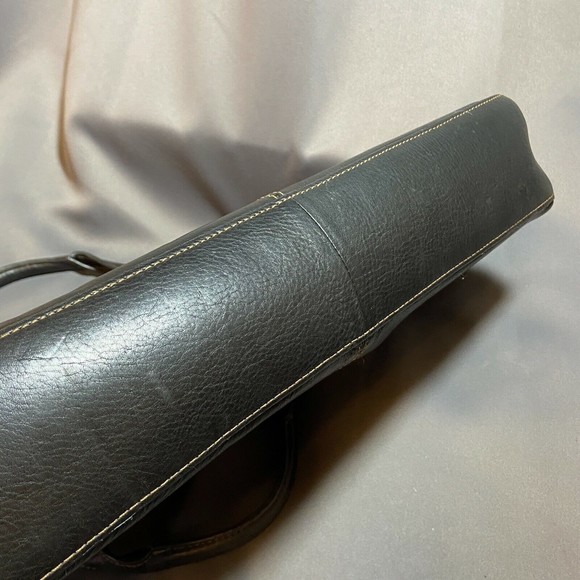 Liz Claiborne Business Class Brown Leather Brief Case Tote Bag - Picture 8 of 12